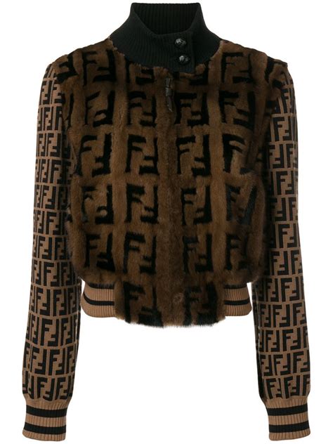 tan fendi jacket|fendi fur jacket women's.